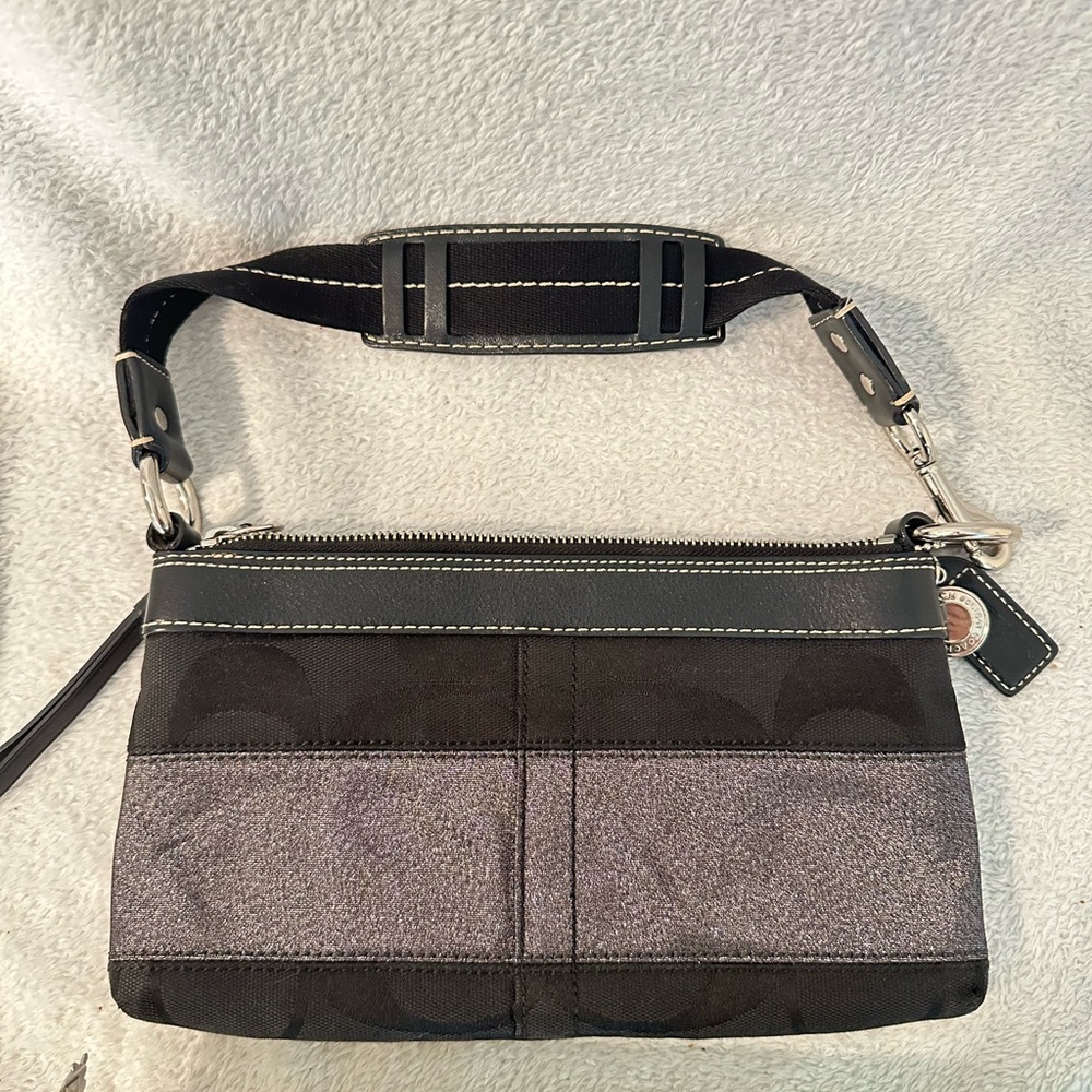 COACH small black metallic bag